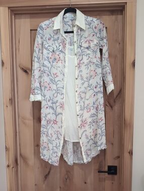 Sundance Cream Floral Longline Jean-Style Jacket